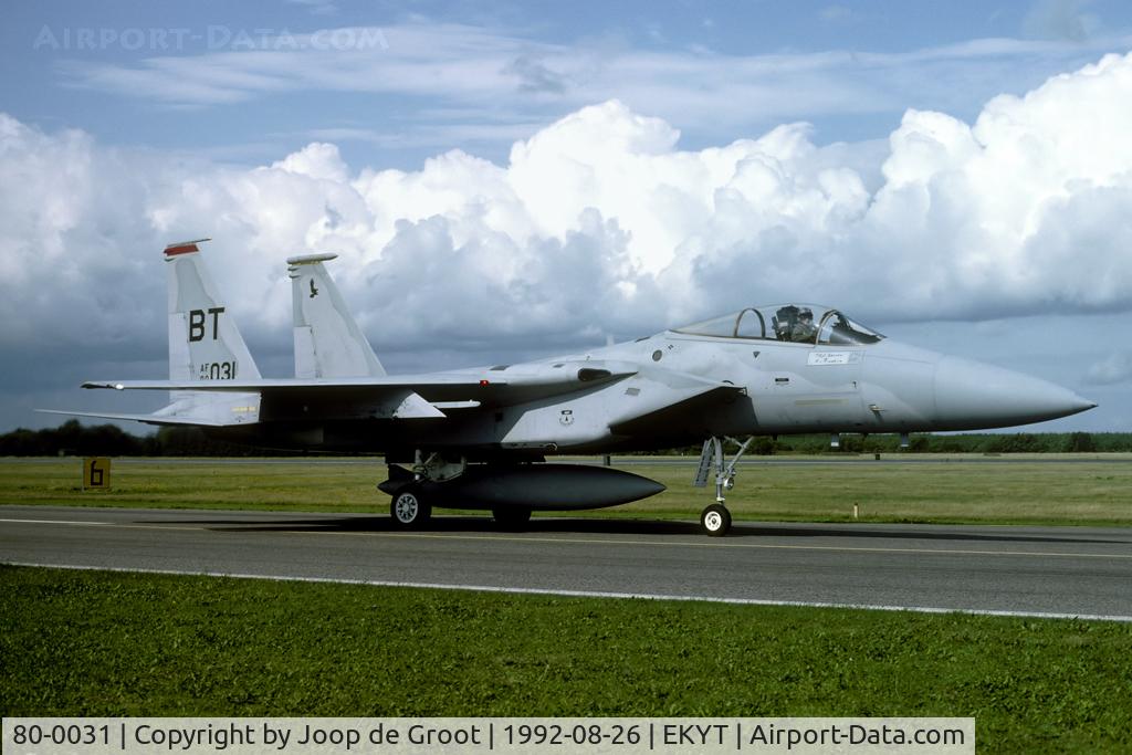 80-0031, 1980 McDonnell Douglas F-15C Eagle C/N 0681/C180, 36 TFW Eagle during the 1992 Tactical Fighter Weaponry
