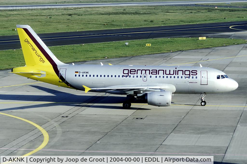 D-AKNK, 1999 Airbus A319-112 C/N 1077, low cost carrier Germanwings