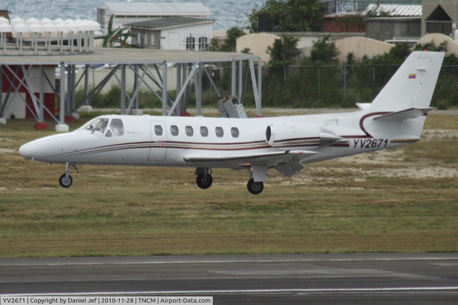YV2671, 1987 Cessna S550 Citation IIS C/N S550-0146, YV2671 landing at TNCM