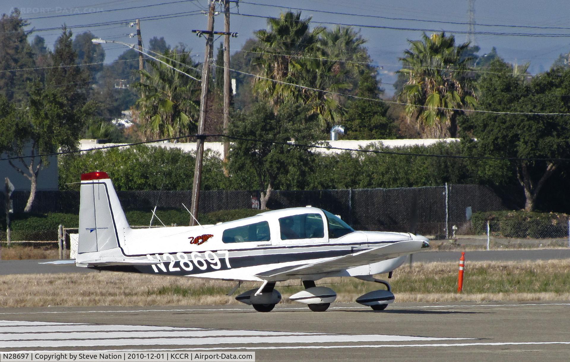 N28697, 1978 Grumman American AA-5B Tiger C/N AA5B0762, Locally-based 1978 Grumman American AA-5B rolling on RWY 1L @ Buchanan Field, Concord, CA