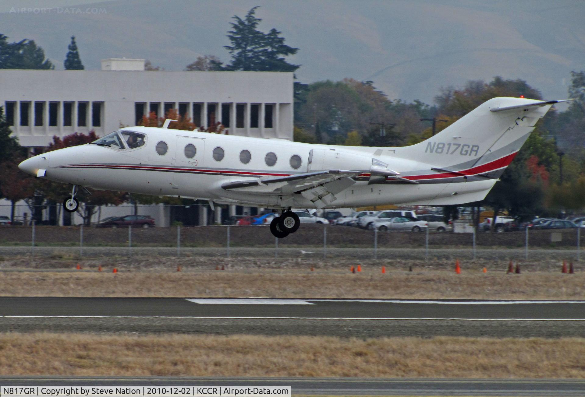 N817GR, 1983 Mitsubishi MU-300 C/N A062S.A., Locally-based 1983 Mitsubishi MU-300 (in from KTRM/Jacqueline Cochran Regional Airport, Thermal, CA) landing on RWY 32R @ Buchanan Field, Concord, CA