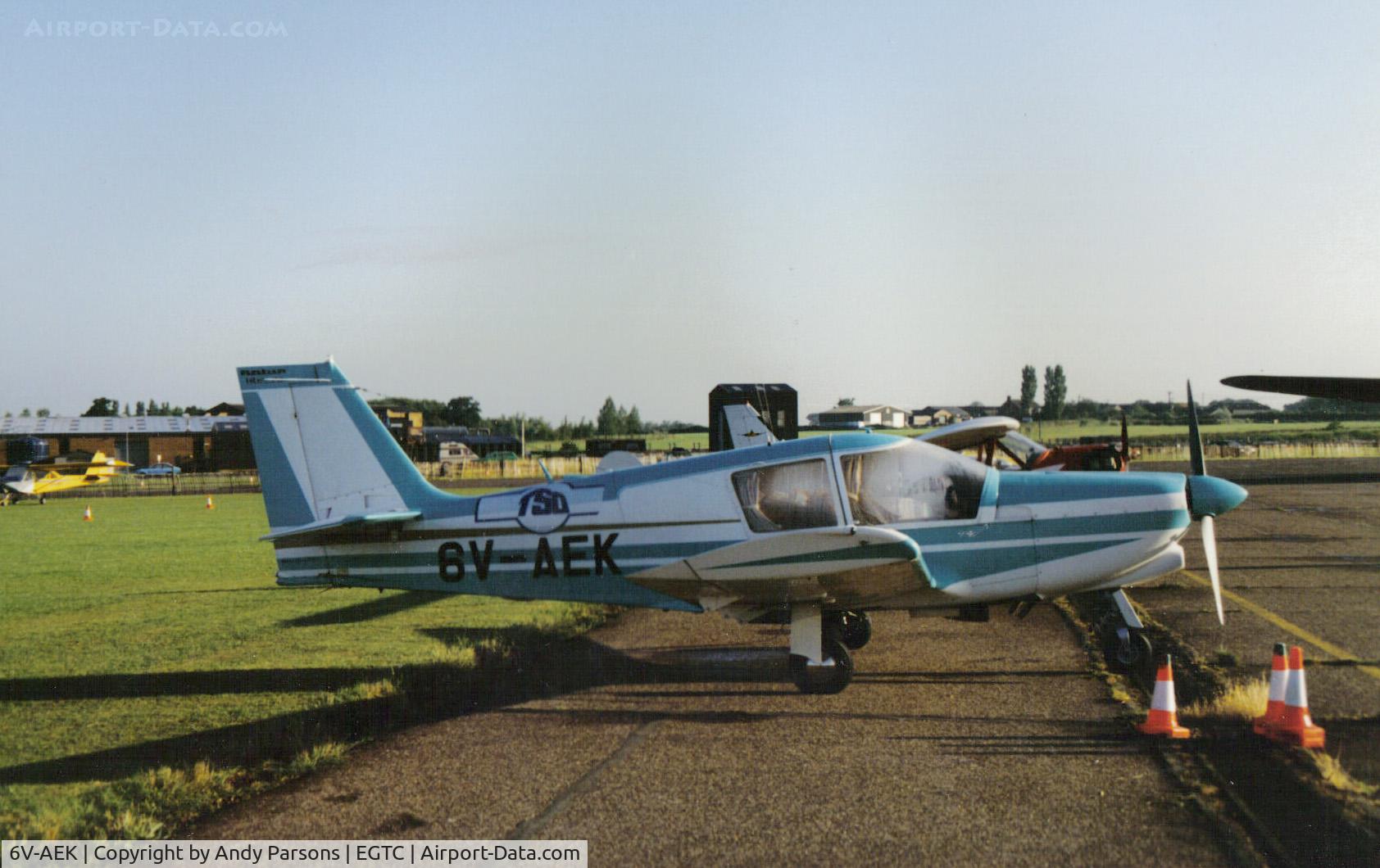 6V-AEK, Robin HR-100-250TR President C/N 553, This exotic robin turnes up with many others to a Cranfield Flight show back in 1979 (sacnned print)