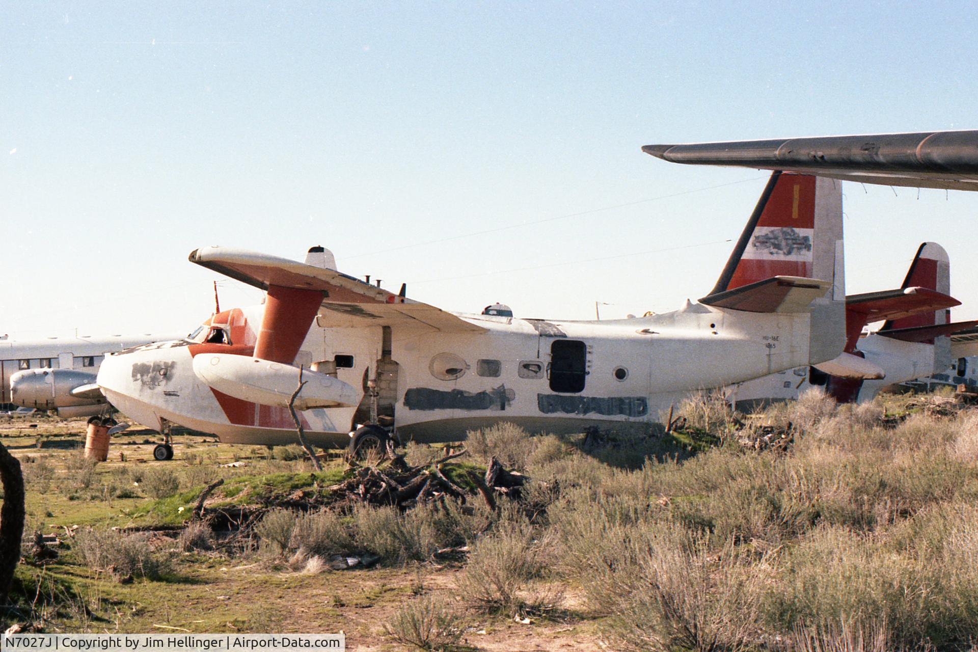 N7027J, Grumman HU-16 C/N 1265, Ex USCG Mobile 1265. Taken in 1978 or 1979.  Outside of DM.