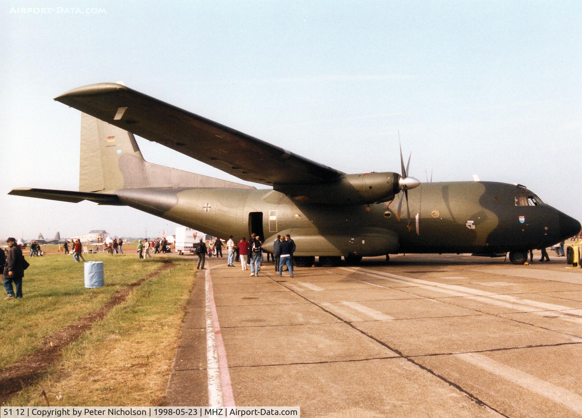 51 12, Transall C-160D C/N D149, Transall C-160D of LTG-62 German Air Force on display at the 1998 RAF Mildenhall Air Fete.