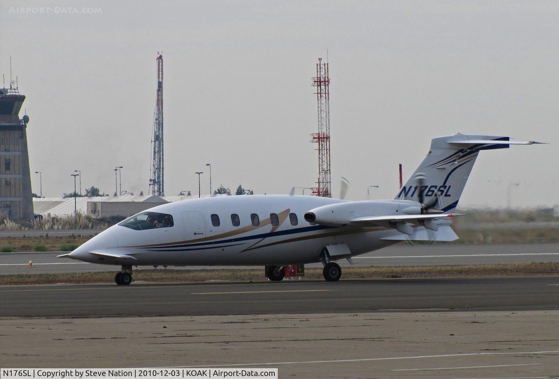 N176SL, 2007 Piaggio P-180 Avanti II C/N 1150, Avantair 2007 Piagio P180 running up before take-off from North Field runway @ Oakland International Airport, CA