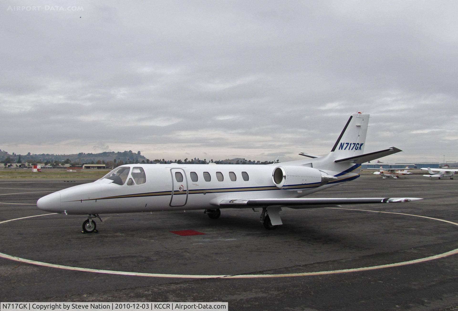 N717GK, 2001 Cessna 550 C/N 550-0971, Stellaris Inc. (Lake Forest, CA) 2001 Cessna 525 after arrival from KSNA/John Wayne Orange County Airport @ Buchanan Field, Concord, CA