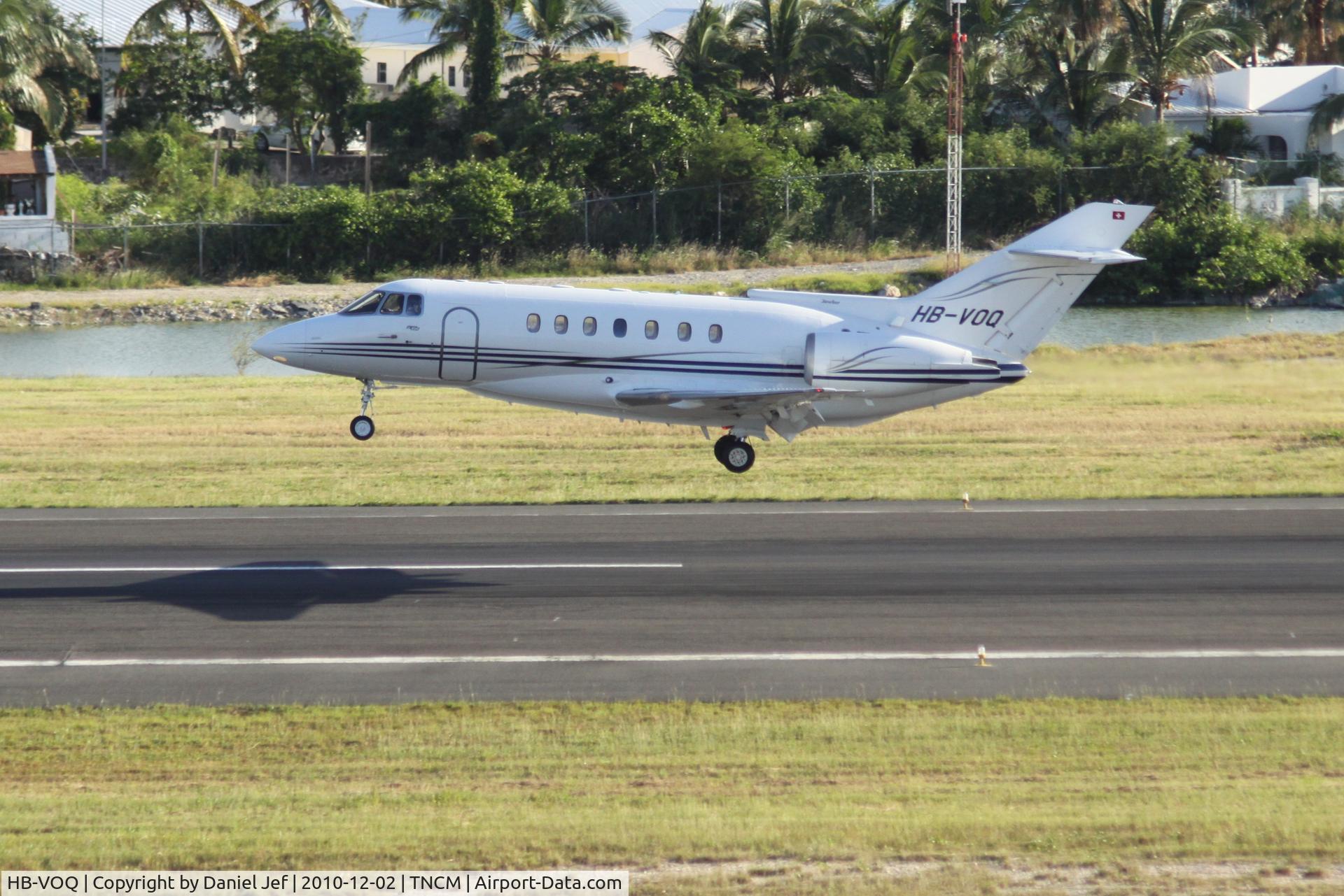 HB-VOQ, 1992 British Aerospace BAe.125-1000A C/N 259021, HB-VOQ landing at TNCM