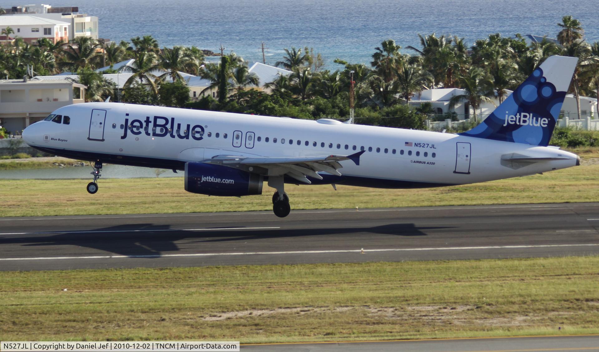 N527JL, 2001 Airbus A320-232 C/N 1557, Jet Blue N527JL landing at TNCM