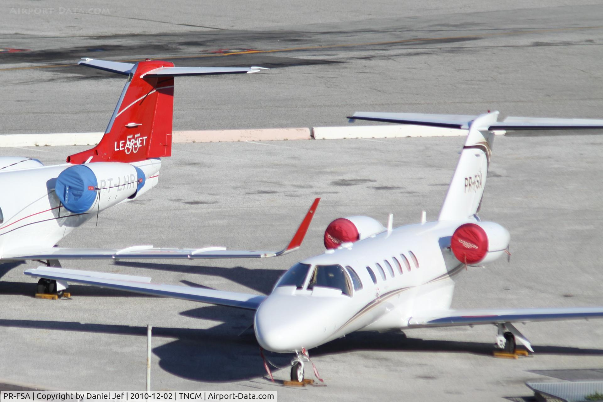 PR-FSA, 2007 Cessna 525A CitationJet CJ2+ C/N 525A-0356, PR-FSA park on the ramp at Bravo 3 at TNCM