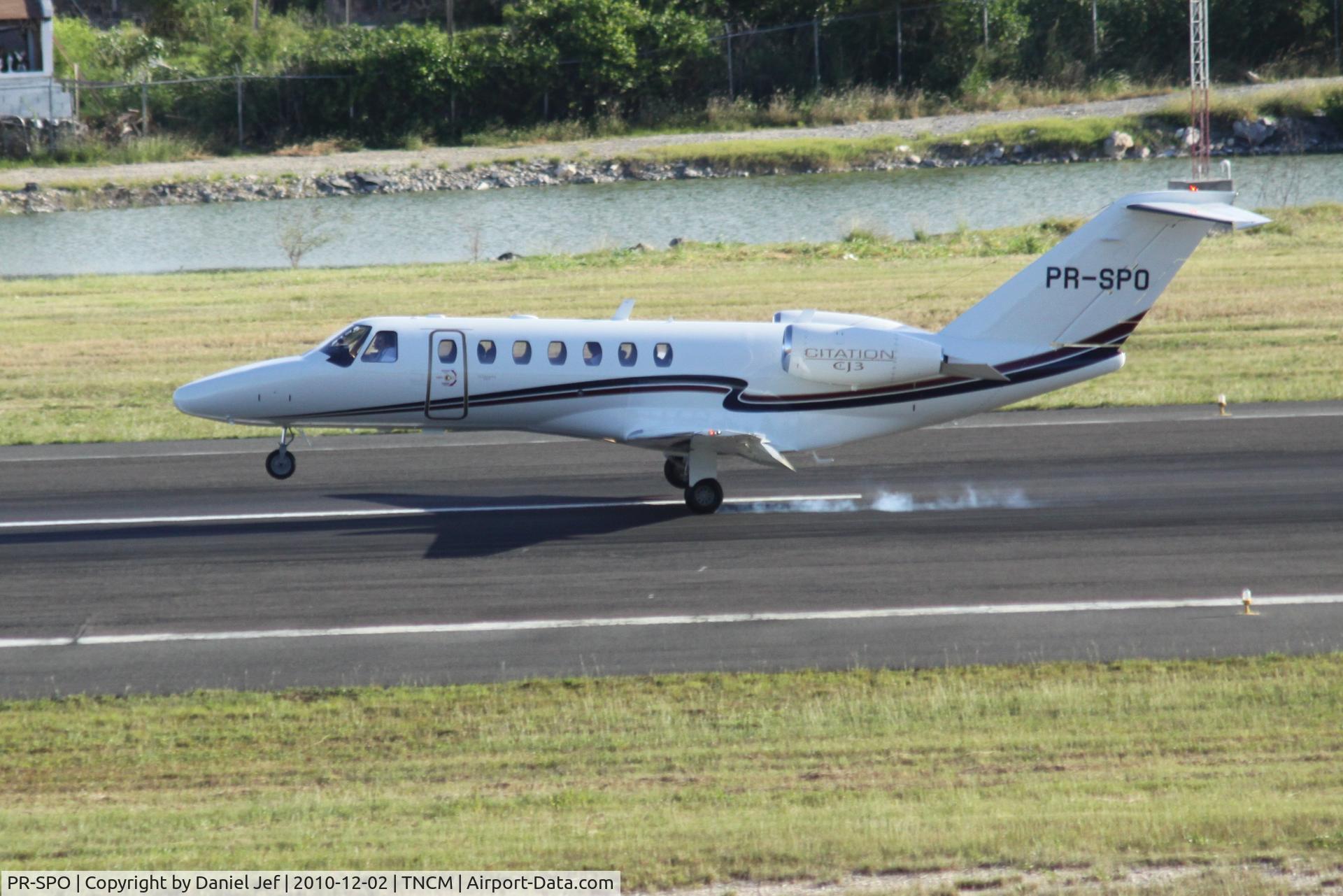 PR-SPO, 2005 Cessna 525B CitationJet CJ3 C/N 525B-0028, PR-SPO landing at TNCM