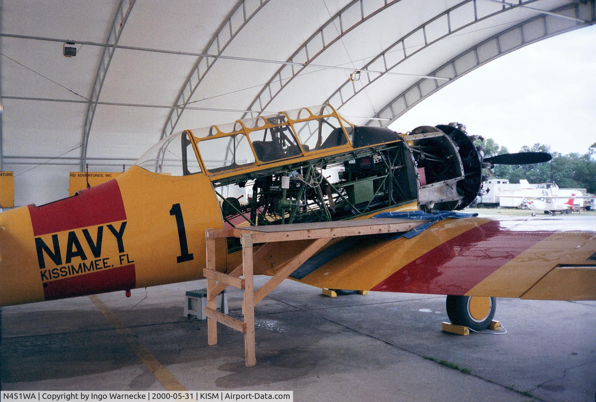 N451WA, 1945 North American SNJ-6 Texan C/N 121-43012, North American SNJ-6 Texan at Kissimmee airport, close to the Flying Tigers Aircraft Museum
