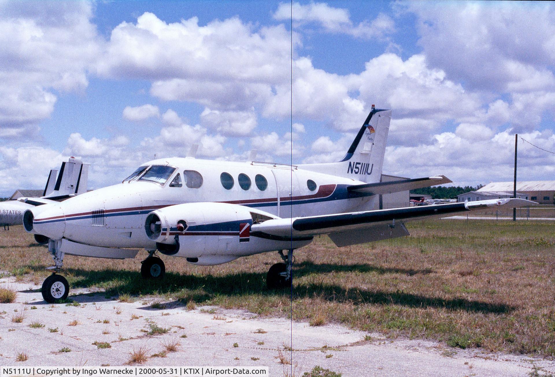 N5111U, 1966 Beech 65-A90 C/N LJ-154, Beechcraft 65-A90 King Air (minus props) at Titusville airfield