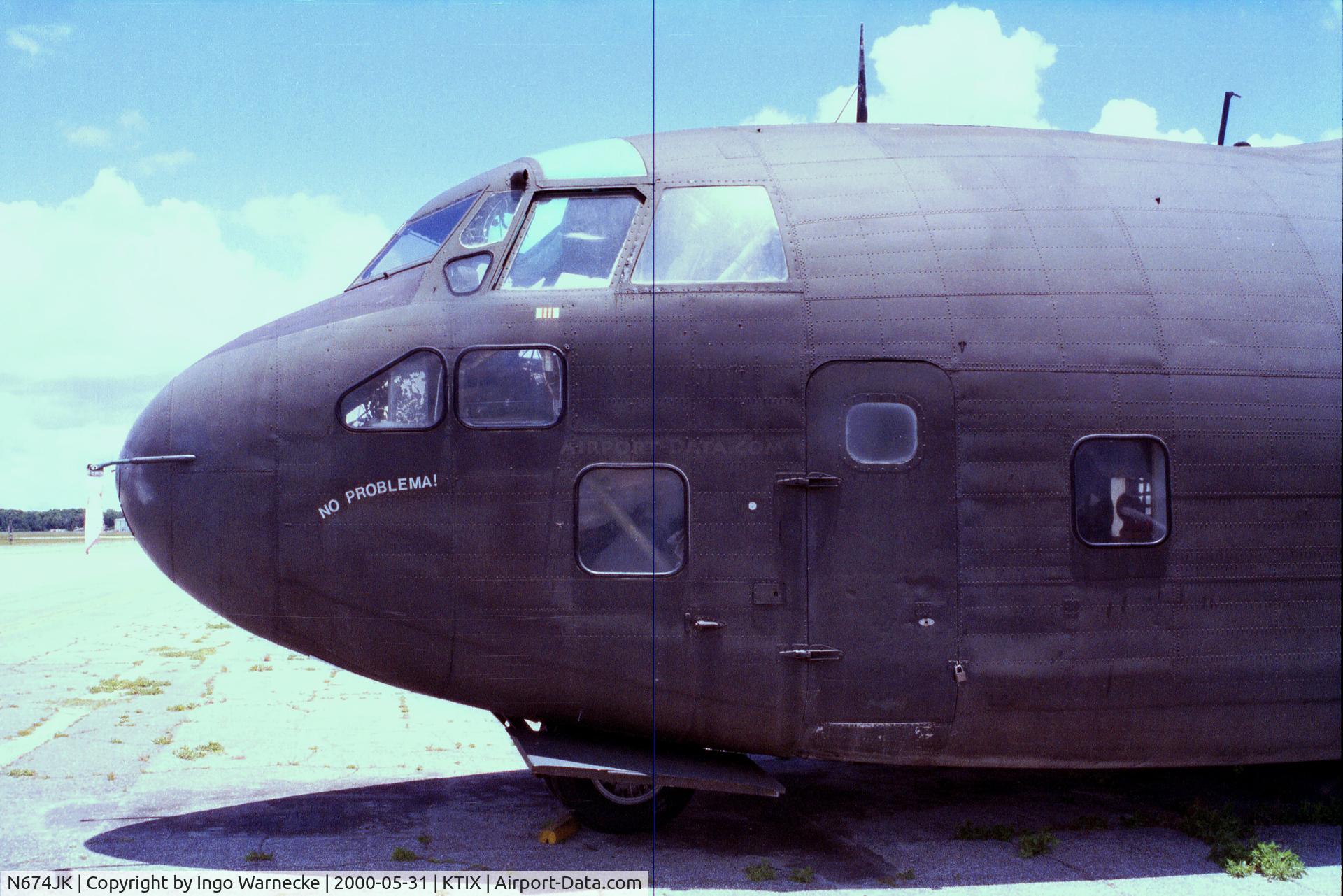 N674JK, 1954 Fairchild C-123K Provider C/N 20123, Fairchild C-123K Provider (minus propellers) at Titusville airfield