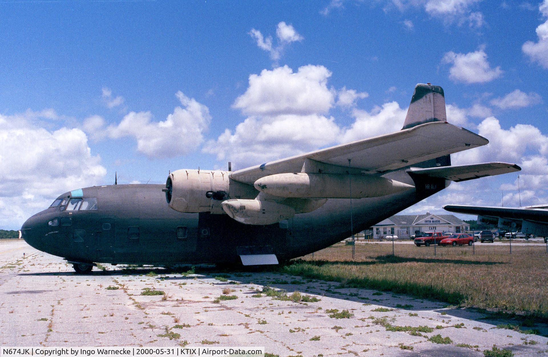 N674JK, 1954 Fairchild C-123K Provider C/N 20123, Fairchild C-123K Provider (minus propellers) at Titusville airfield
