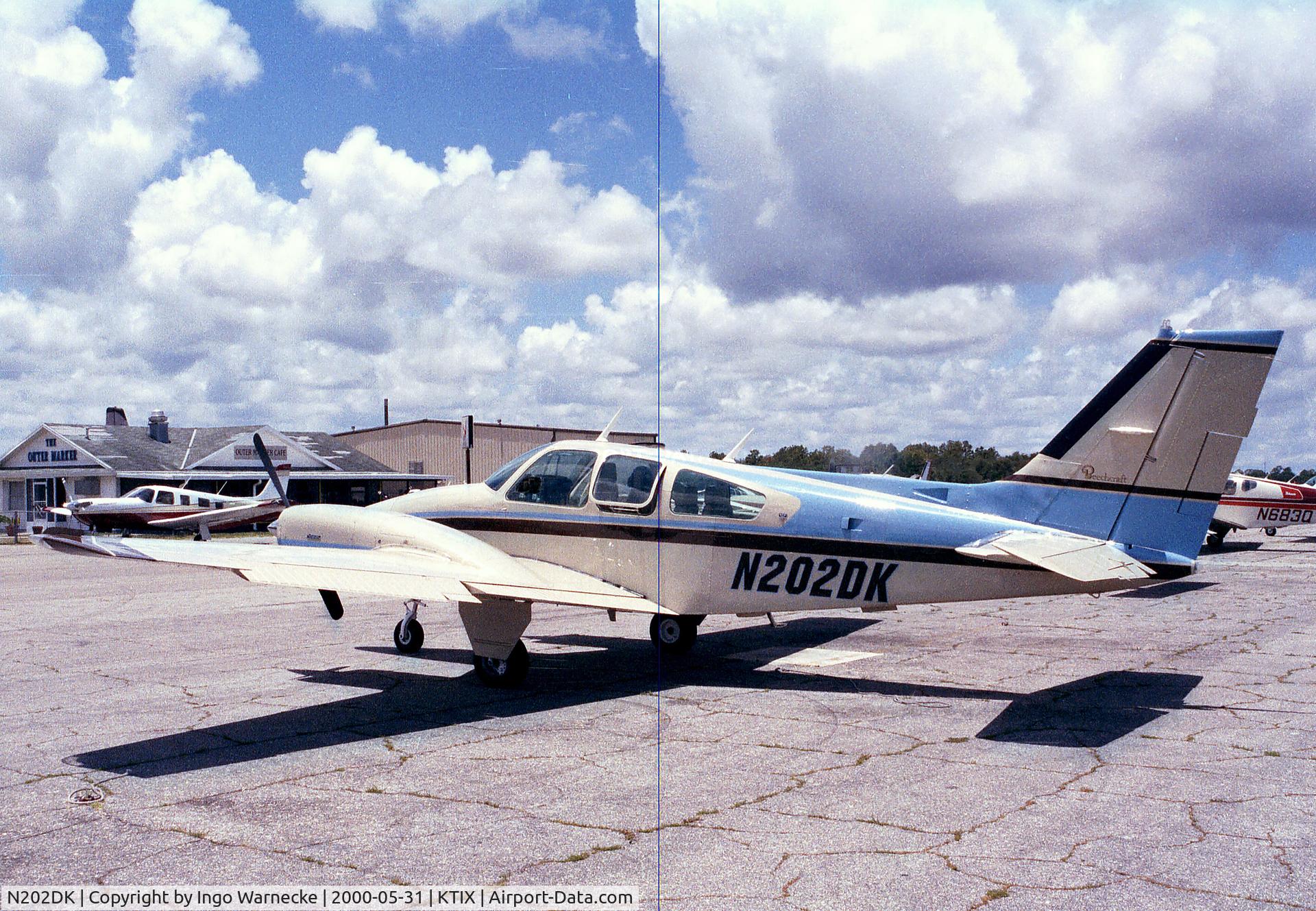 N202DK, 1978 Beech 95-B55 (T42A) Baron C/N TC-2152, Beechcraft 95-B55 Baron  (ex T-42A Cochise?) at Titusville airfield