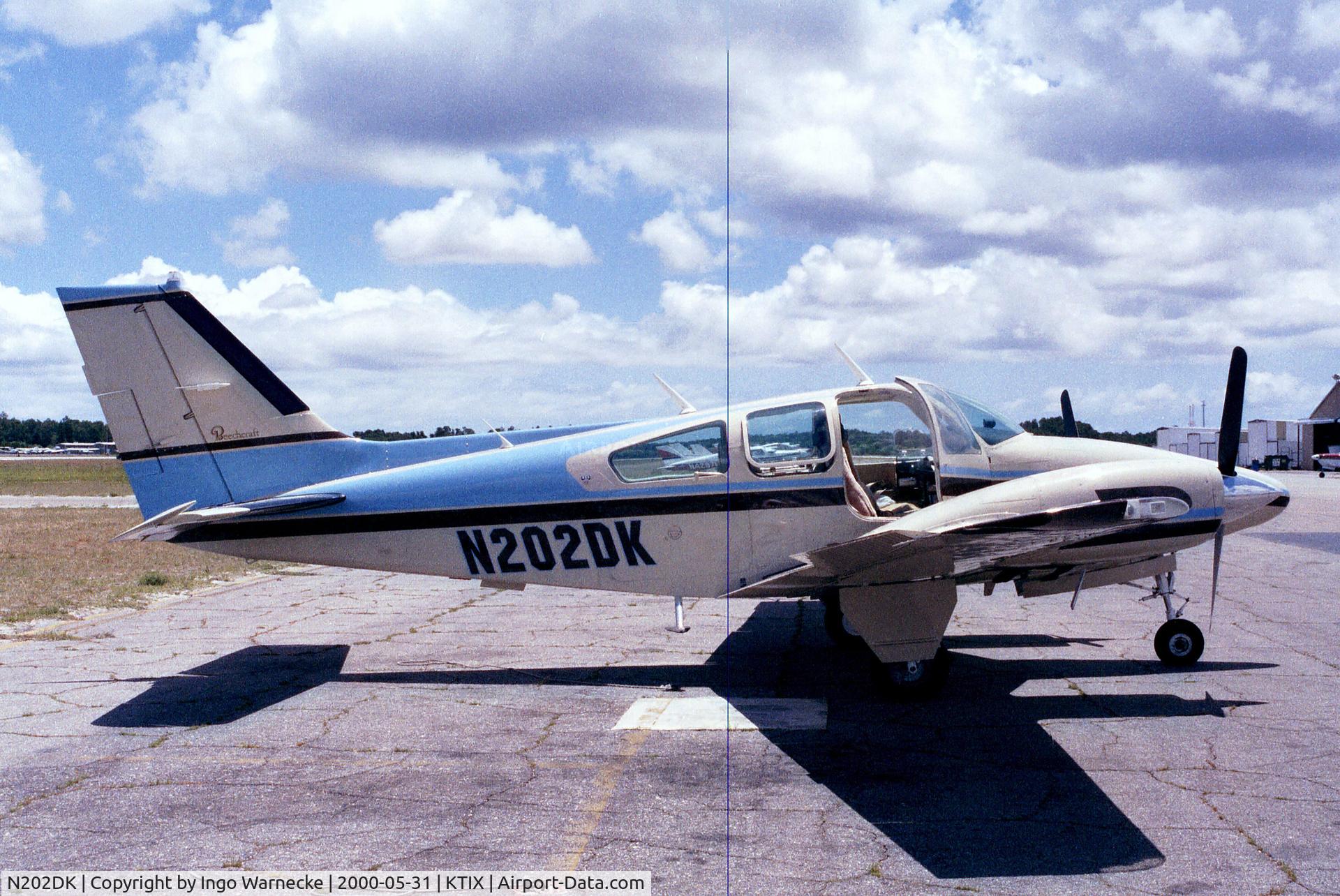 N202DK, 1978 Beech 95-B55 (T42A) Baron C/N TC-2152, Beechcraft 95-B55 Baron  (ex T-42A Cochise?) at Titusville airfield