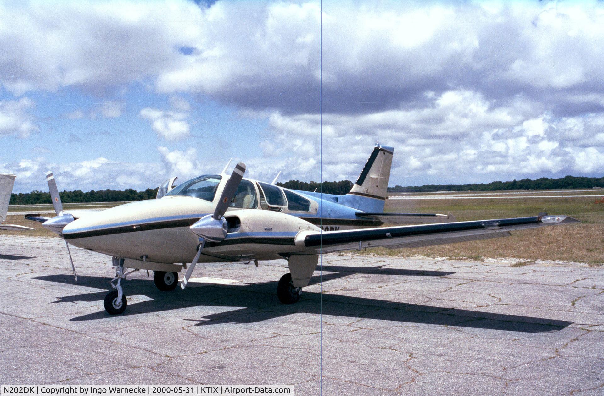 N202DK, 1978 Beech 95-B55 (T42A) Baron C/N TC-2152, Beechcraft 95-B55 Baron  (ex T-42A Cochise?) at Titusville airfield