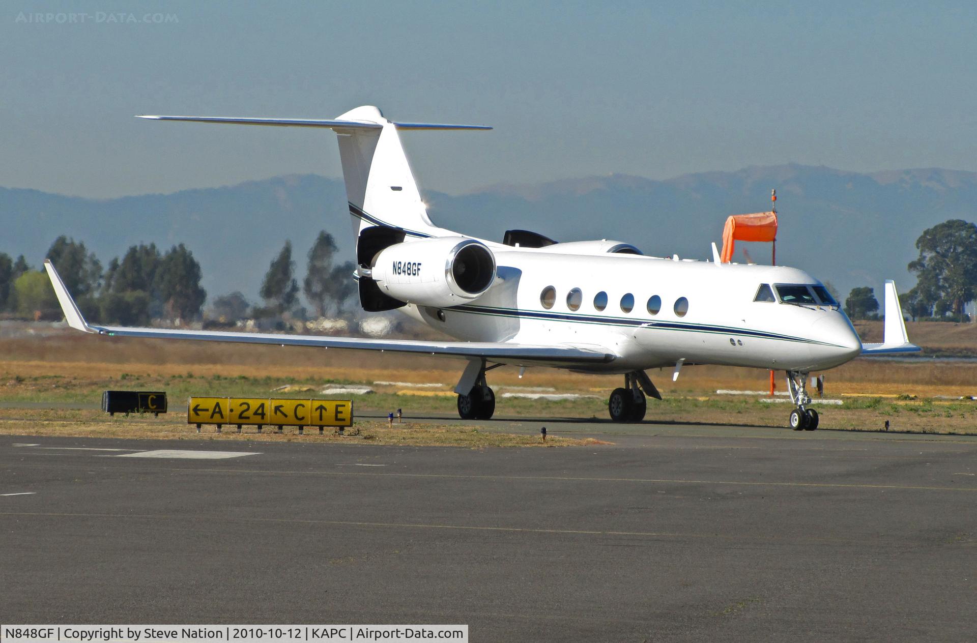 N848GF, 1989 Gulfstream Aerospace G-IV C/N 1107, Diamond A Administration Co (Wilmington, DE) 1989 Gulfstream G-IV arriving  @ Napa County Airport, CA