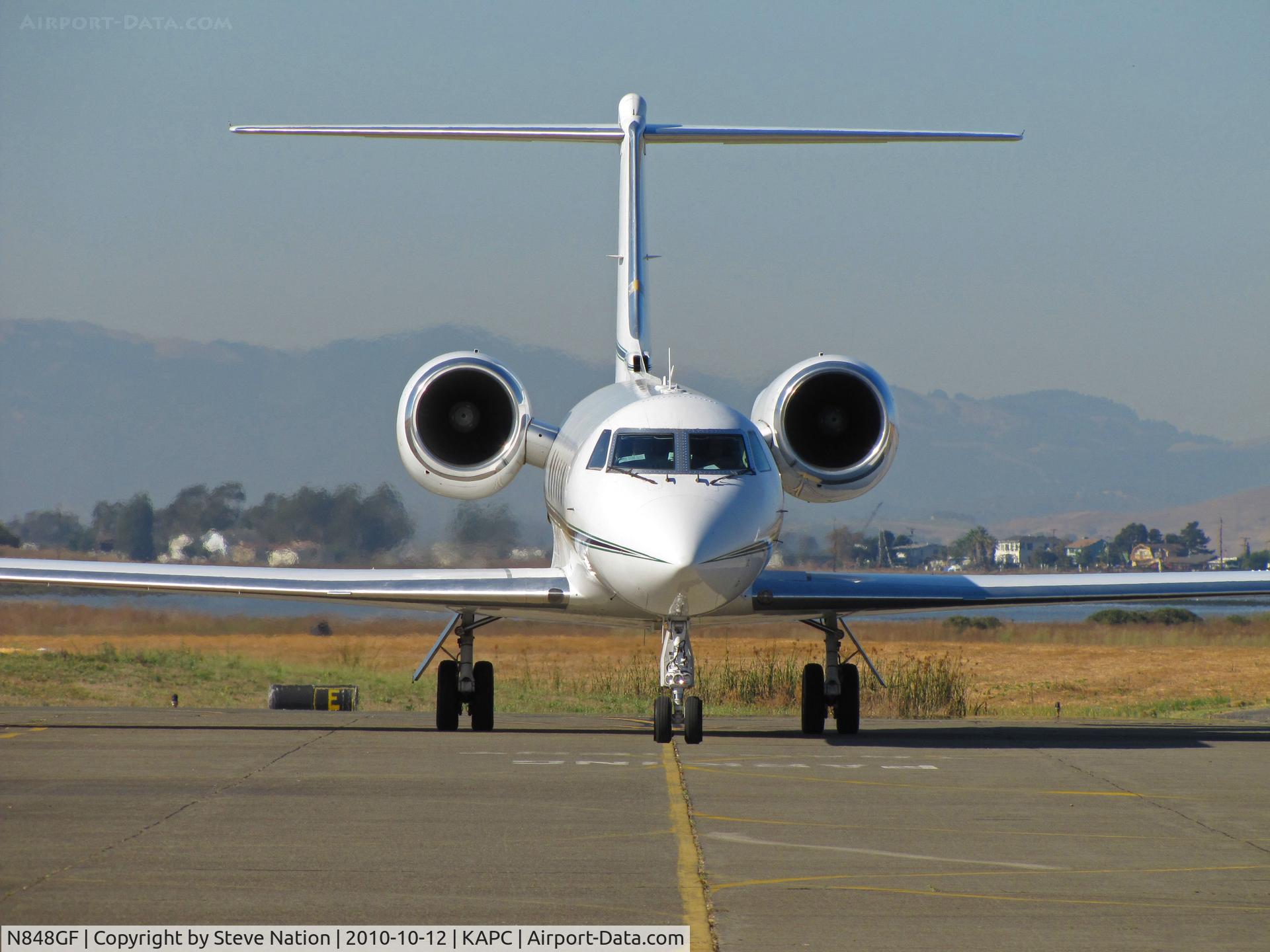 N848GF, 1989 Gulfstream Aerospace G-IV C/N 1107, Head-on shot of Diamond A Administration Co (Wilmington, DE) 1989 Gulfstream G-IV arriving @ Napa County Airport, CA