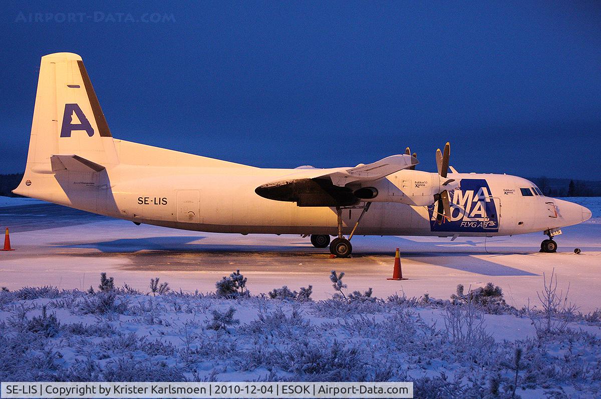 SE-LIS, 1989 Fokker 50 C/N 20152, Flying the mail to Stockholm monday-thursday.