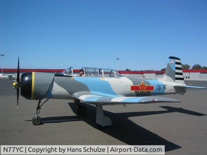 N77YC, 1972 Nanchang CJ-6A C/N 2751214, Taken at a small SF Bay Area airport a few years ago, I posted it on my Top Gun Facebook page.