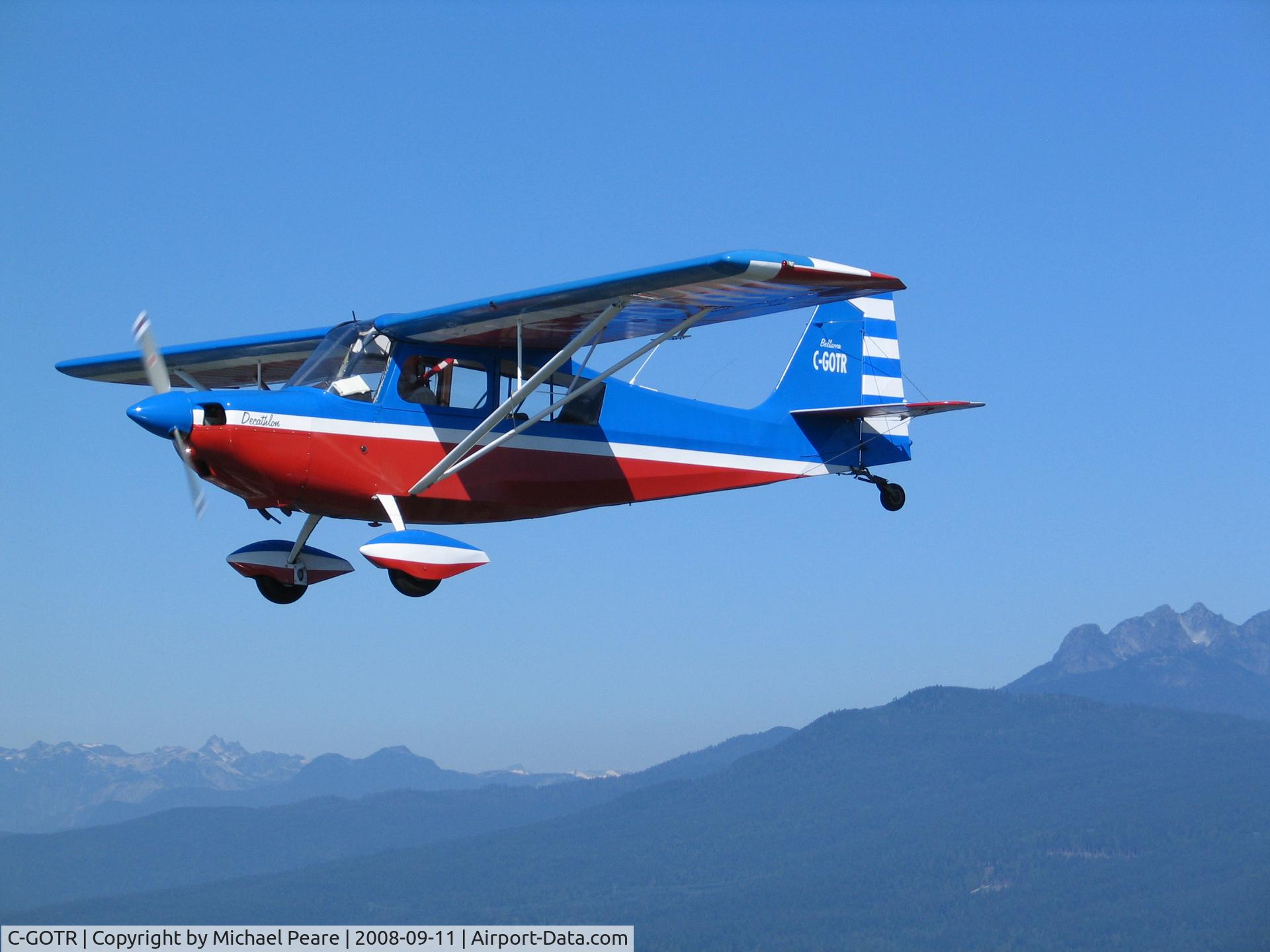 C-GOTR, 1973 Bellanca 8KCAB Decathlon C/N 97 73, C-GOTR flying East of Vancouver BC