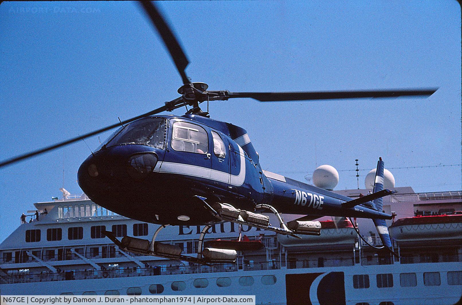N67GE, 1984 Aerospatiale AS-350D AStar C/N 1604, Heading out to Catalina.