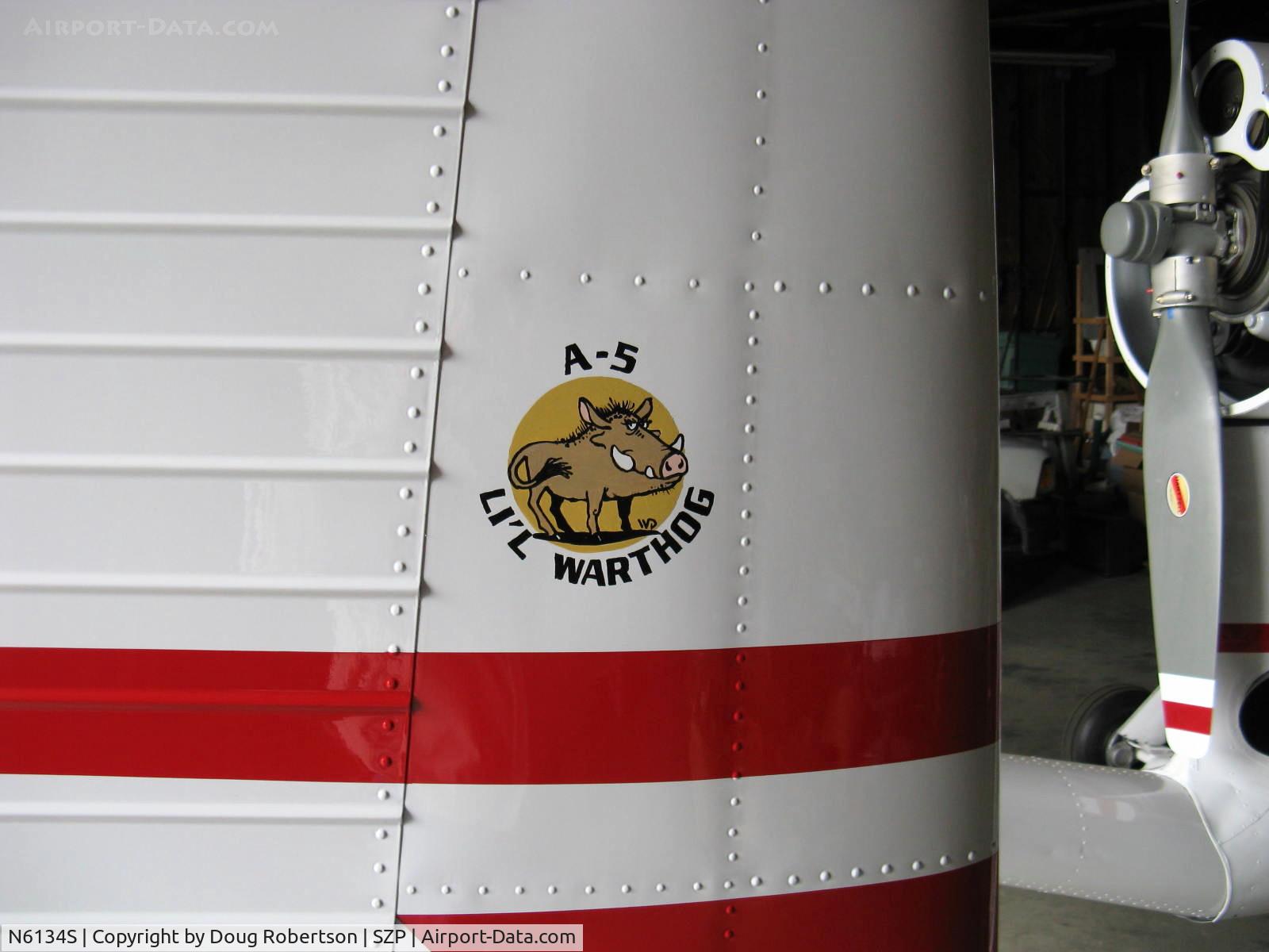 N6134S, 1965 Air & Space America Inc 18A C/N 18-41, 1965 Air & Space Mfg. Inc. 18A jump start Autogyro, Lycoming O&VO-360 180 Hp, Standard class, logo