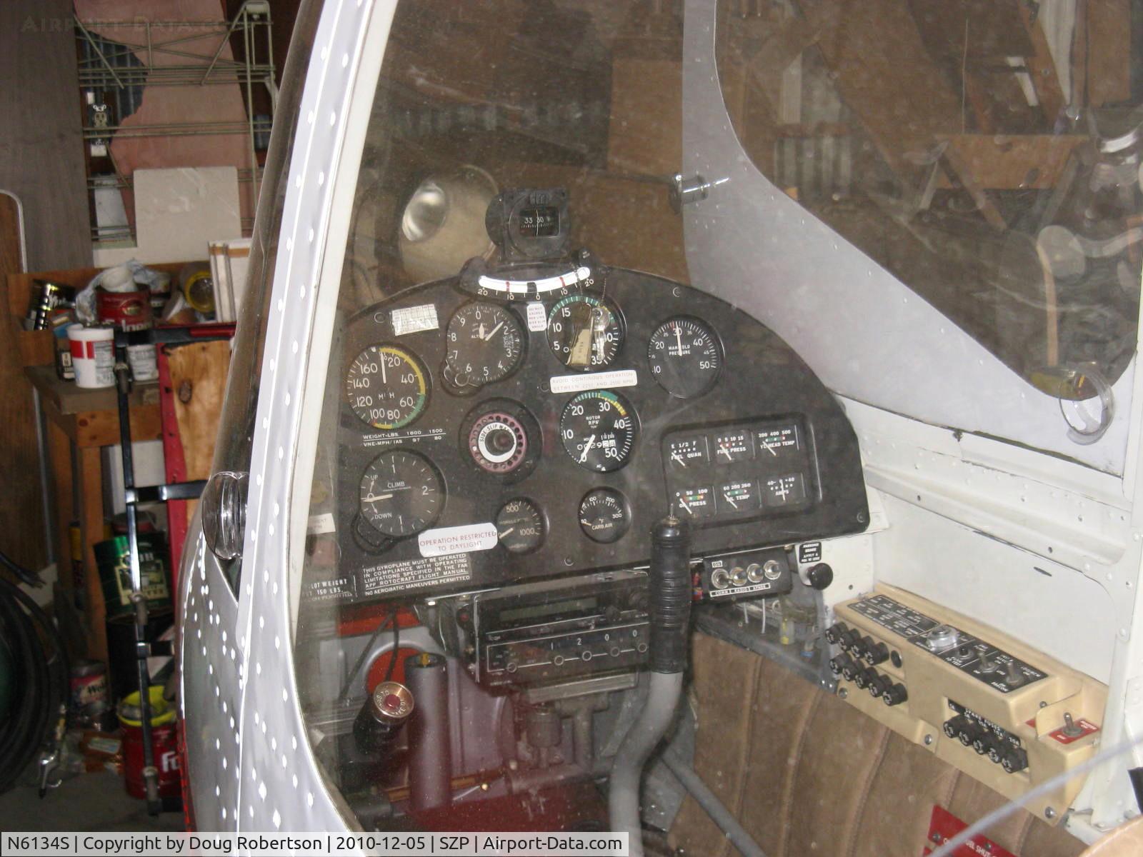 N6134S, 1965 Air & Space America Inc 18A C/N 18-41, 1965 Air & Space Mfg. Inc. jump start Autogyro, Lycoming O&VO-360 180 Hp pusher, Standard class, full factory panel