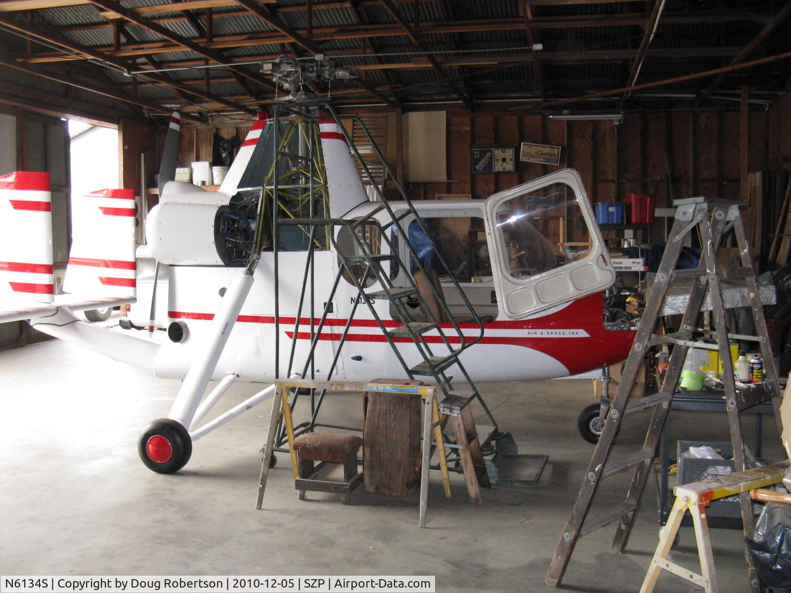 N6134S, 1965 Air & Space America Inc 18A C/N 18-41, 1965 Air & Space Mfg. Inc. 18A jump start Autogyro, Lycoming O&VO-360 180 Hp, Standard class