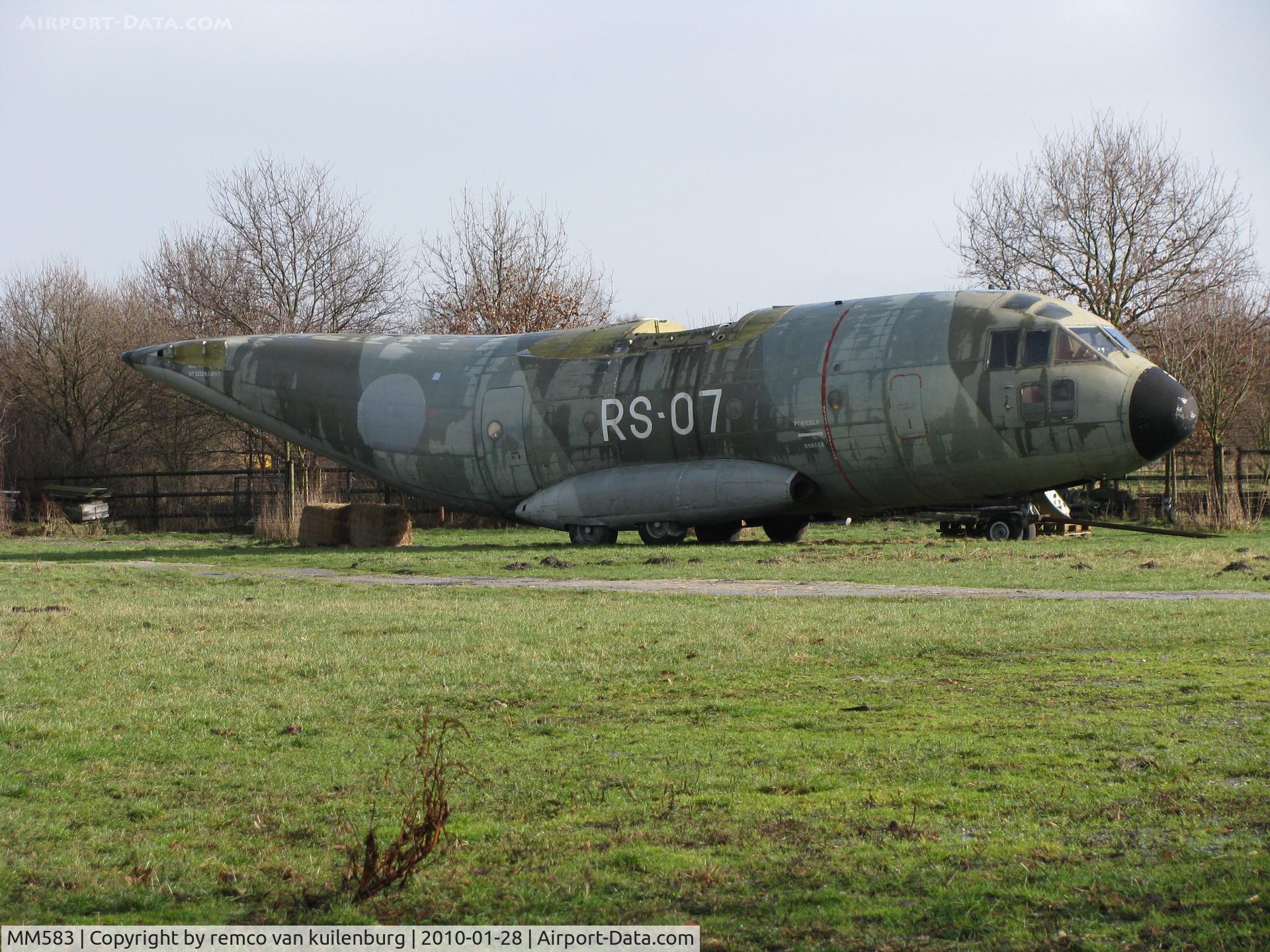 MM583, Aeritalia G-222 C/N 4002, off airport, preserved Twisteden Germany near Weeze airport