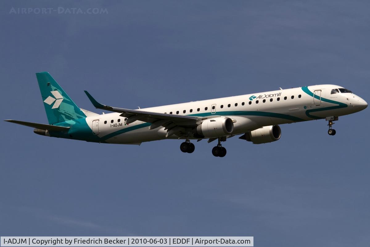 I-ADJM, 2009 Embraer 195LR (ERJ-190-200LR) C/N 19000258, on final RW07R