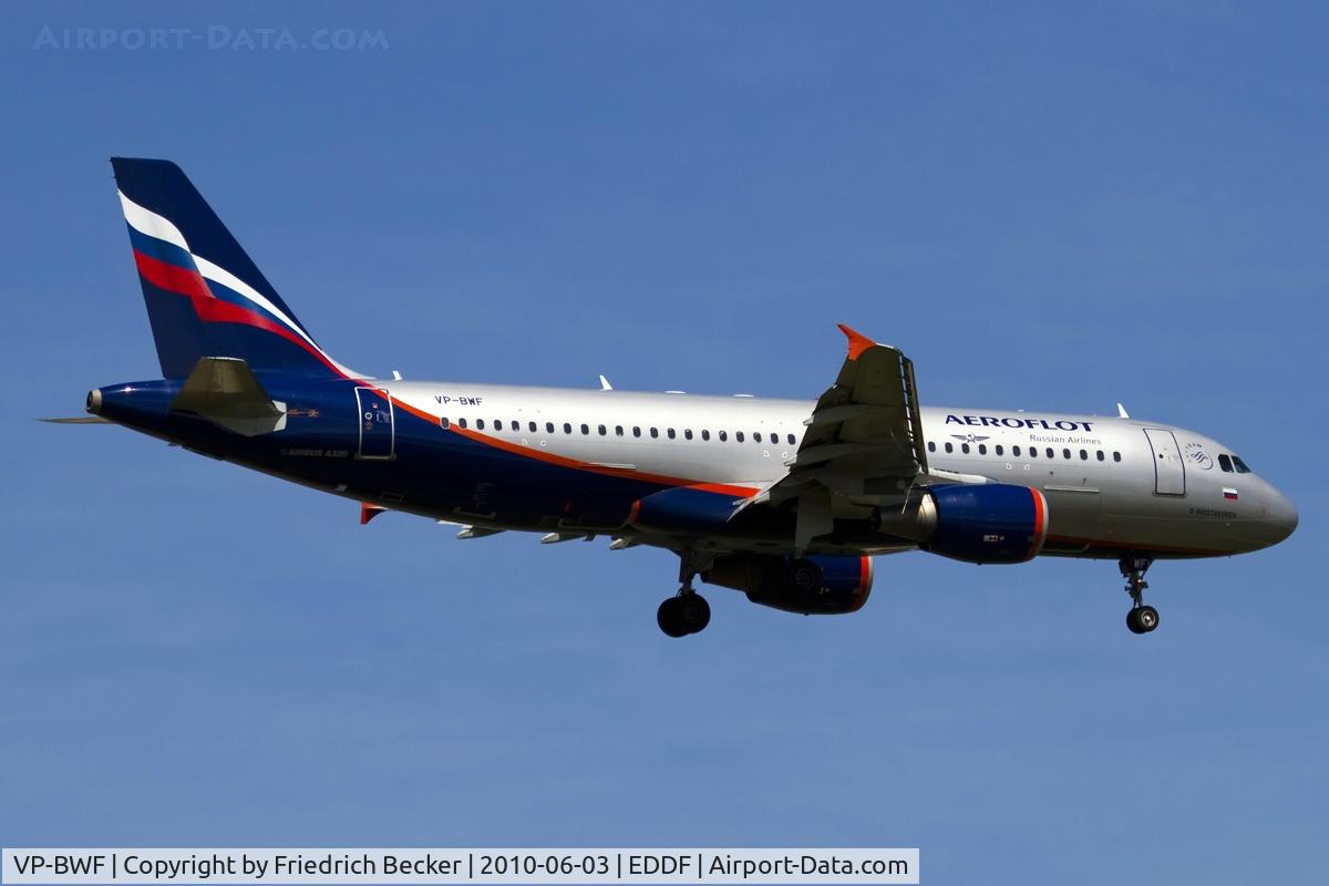 VP-BWF, 2003 Airbus A320-214 C/N 2144, on final RW07R