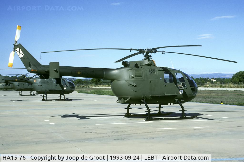 HA15-76, MBB Bo-105C-GSH C/N S4-538, These high legged Spanish Bolkows could be fitted with a gun underneath the fuselage.