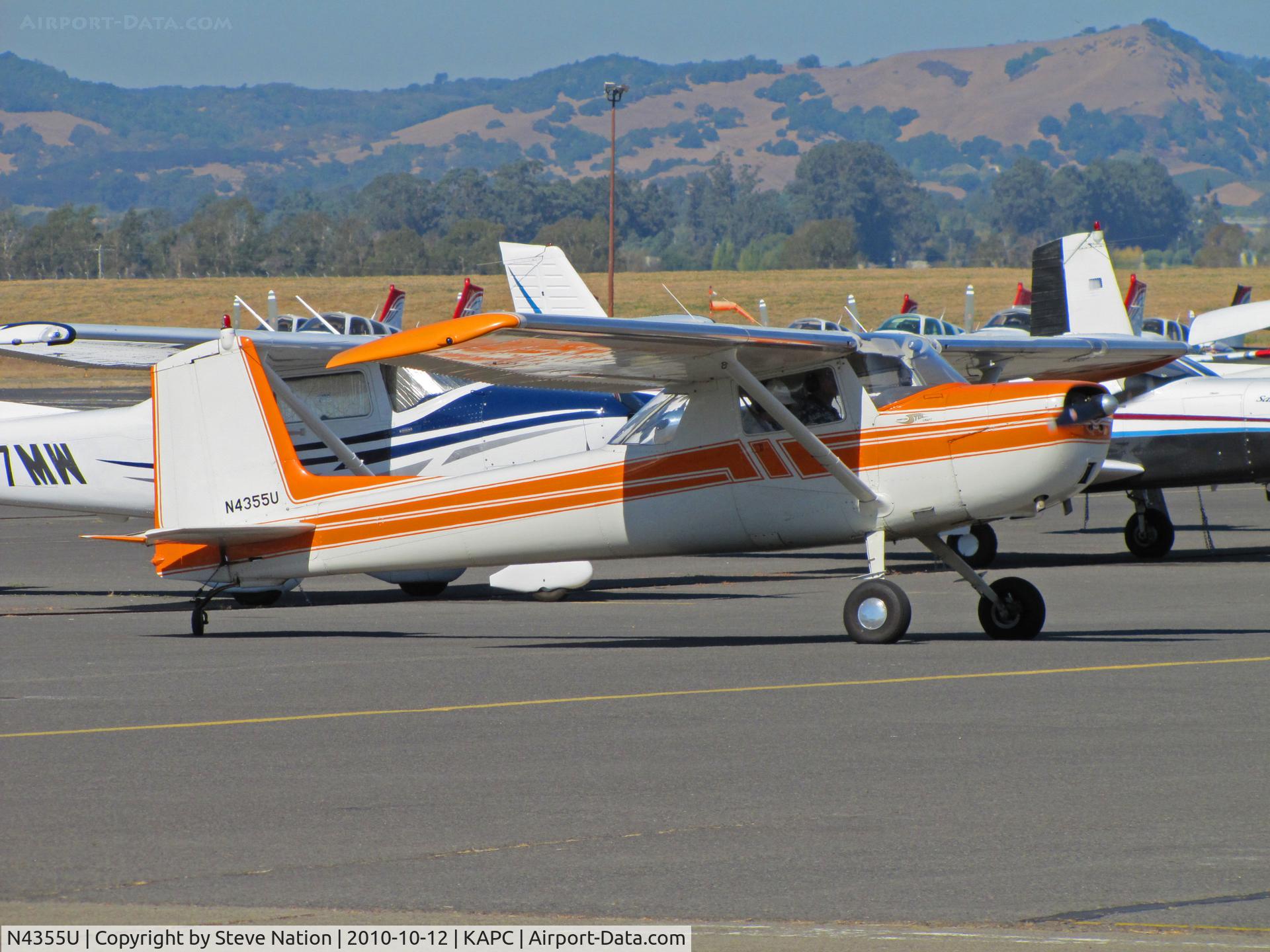 N4355U, 1964 Cessna 150D C/N 15060355, 1964 Cessna 150D tail wheel conversion arriving from KAUN/Auburn, CA @ Napa County Airport, CA