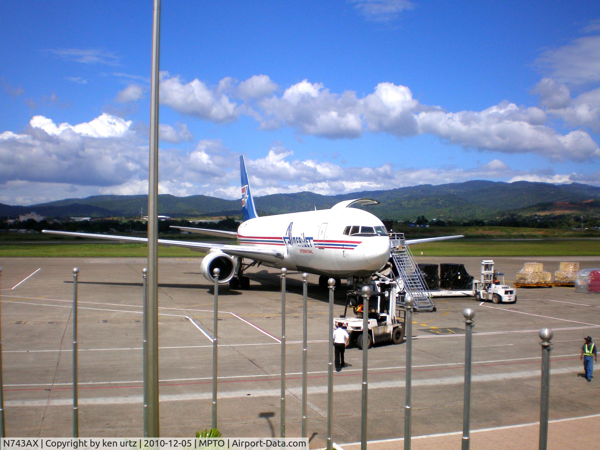 N743AX, 1982 Boeing 767-232 C/N 22218, parked in front of the cargo terminal, panama city, panama.