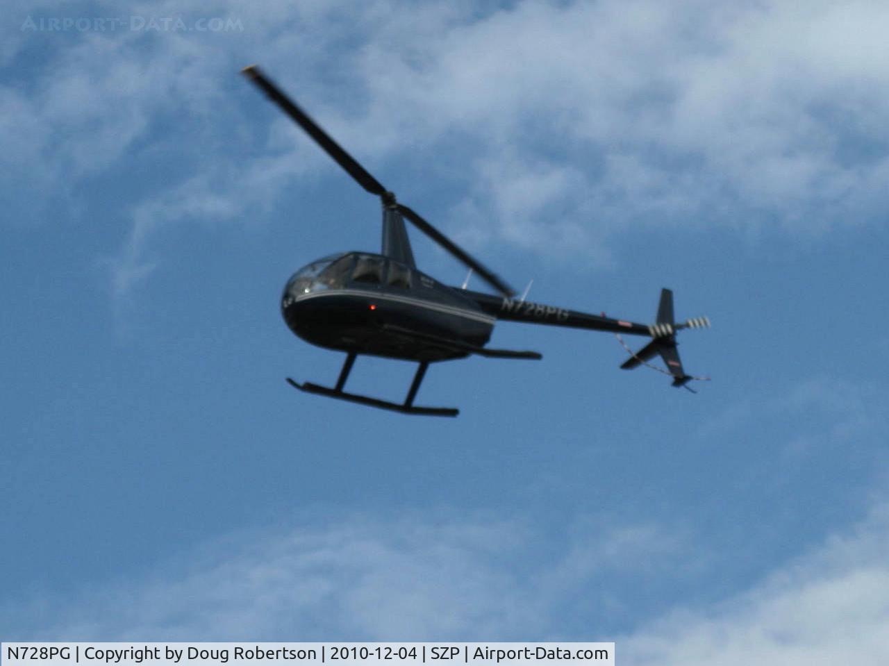 N728PG, 2001 Robinson R44 C/N 1107, 2001 Robinson R44 CLIPPER, Lycoming O-540-F1B5 260 Hp derated to 225 hp for takeoff, 205 Hp continuous, pop-out floats, overflight Rwy 22