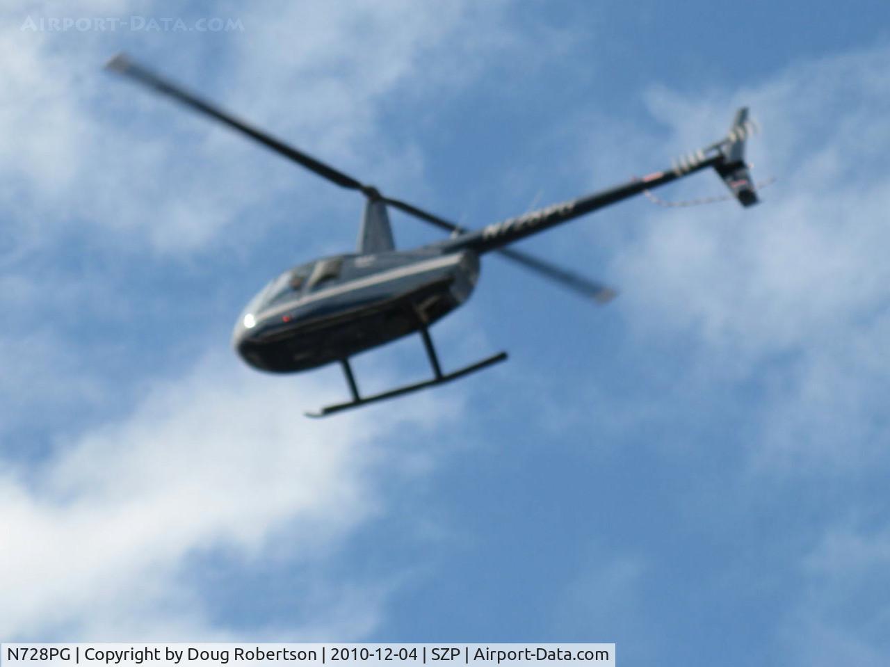 N728PG, 2001 Robinson R44 C/N 1107, 2001 Robinson R44 CLIPPER, Lycoming O-540-F1B5 260 Hp derated to 225 Hp for takeoff, 205 Hp continuous, pop-out floats, overflight Rwy 22