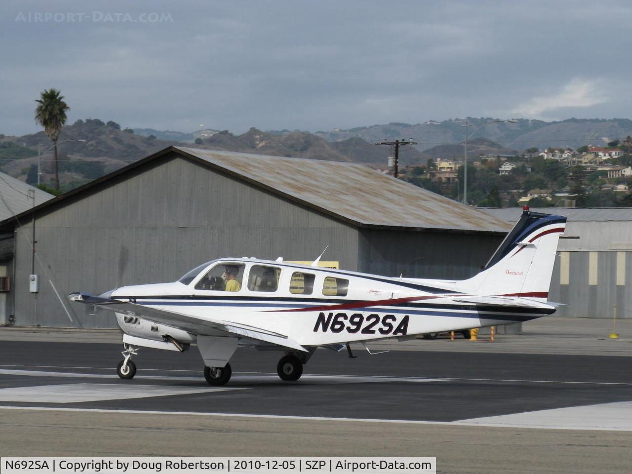 N692SA, 2001 Raytheon Aircraft Company B36TC Bonanza C/N EA-692, Raytheon Beech B36TC TURBO BONANZA, Continental TSIO-520-UB 300 Hp continuous, takeoff roll Rwy 22