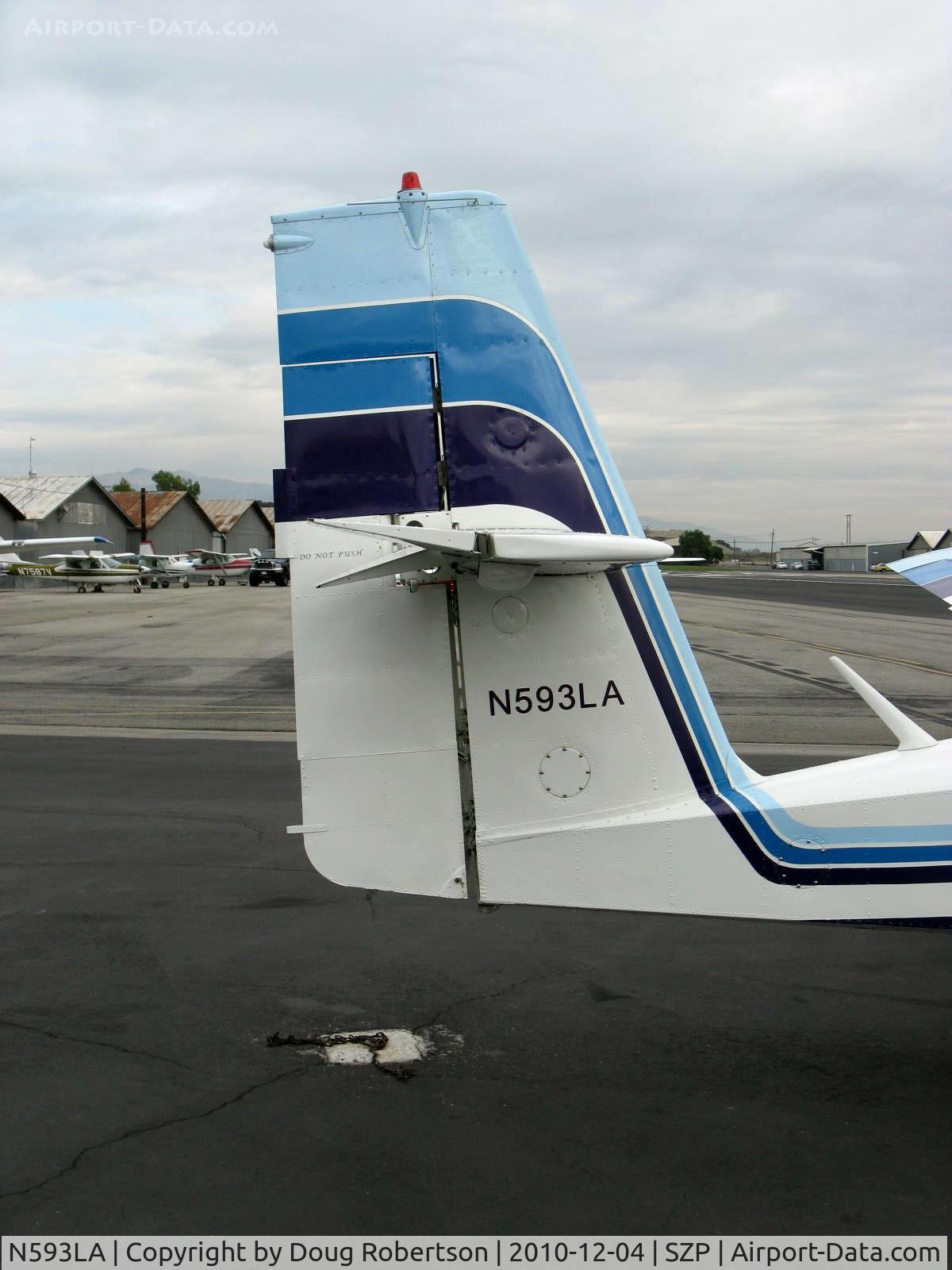 N593LA, 1974 Lake LA-4-200 Buccaneer C/N 593, 1974 Lake LA-4-200 BUCCANEER, Lycoming IO-360 A&C 200 Hp, tail