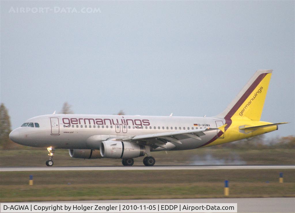 D-AGWA, 2006 Airbus A319-132 C/N 2813, Touch down of the eternal morning shuttle from Stuttgart