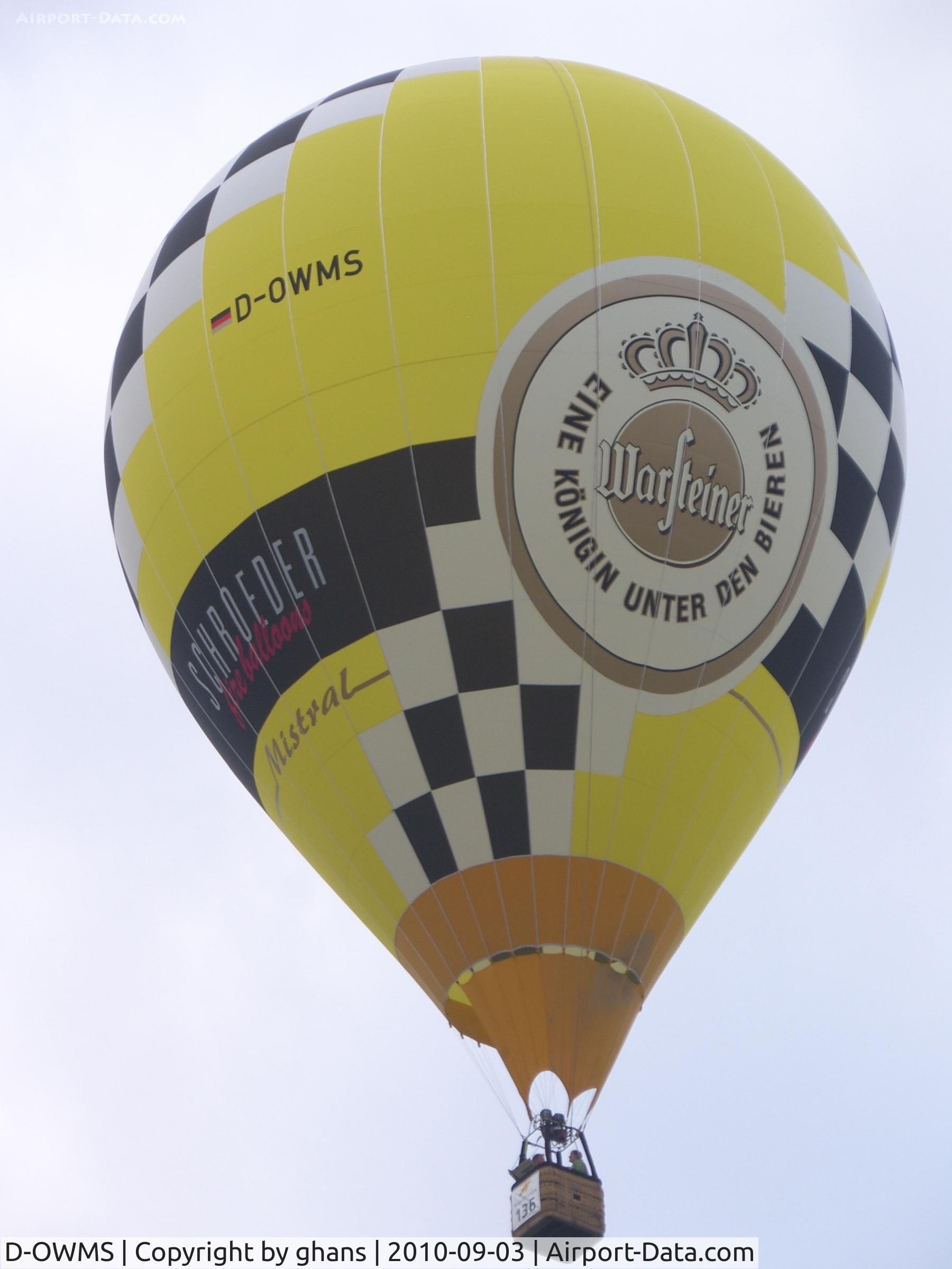 D-OWMS, 2009 Schroeder Fire Balloons Mistral C/N 1354, WIM 2010