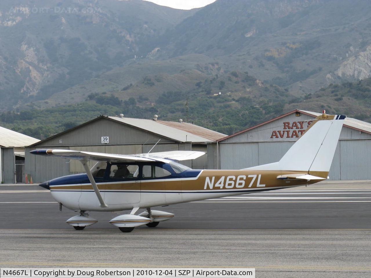 N4667L, 1966 Cessna 172G C/N 17254662, 1966 Cessna 172G, Continental O-300 145 Hp, holding short Rwy 22