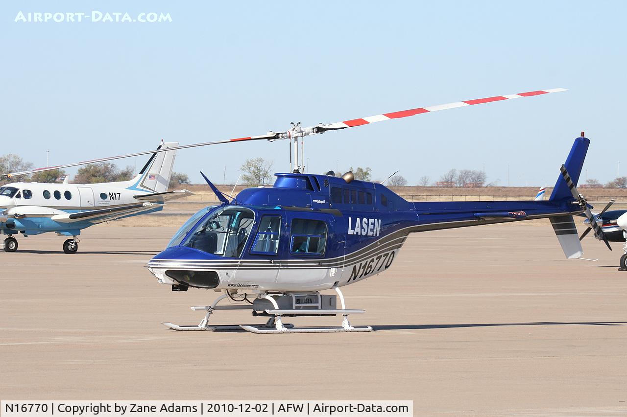 N16770, 1977 Bell 206B JetRanger II C/N 2147, At Alliance Airport - Fort Worth, TX
 Aerial air quality measurement aircraft.
