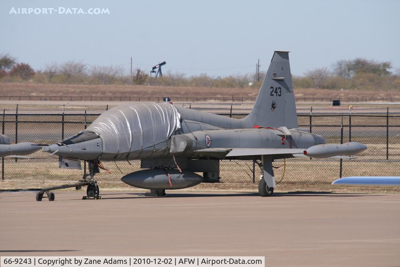 66-9243, 1966 Northrop F-5B Freedom Fighter C/N N.9007, At Alliance Airport - Fort Worth, TX 
This is one of 15 F-5B's brought to the USA for a flight training program that never materialized.