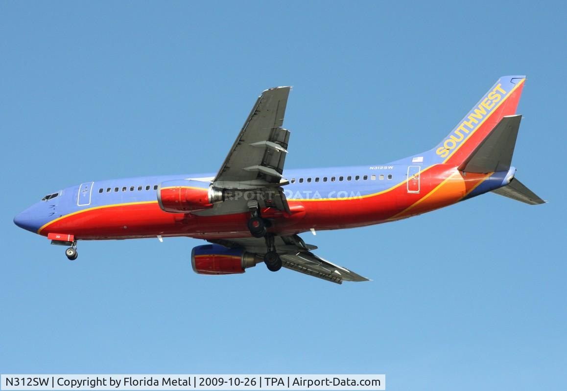 N312SW, 1986 Boeing 737-3H4 C/N 23334, Southwest 737-300