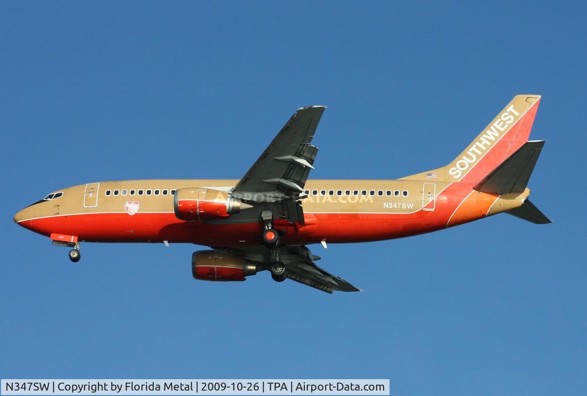 N347SW, 1989 Boeing 737-3H4 C/N 24374, Southwest 737-300
