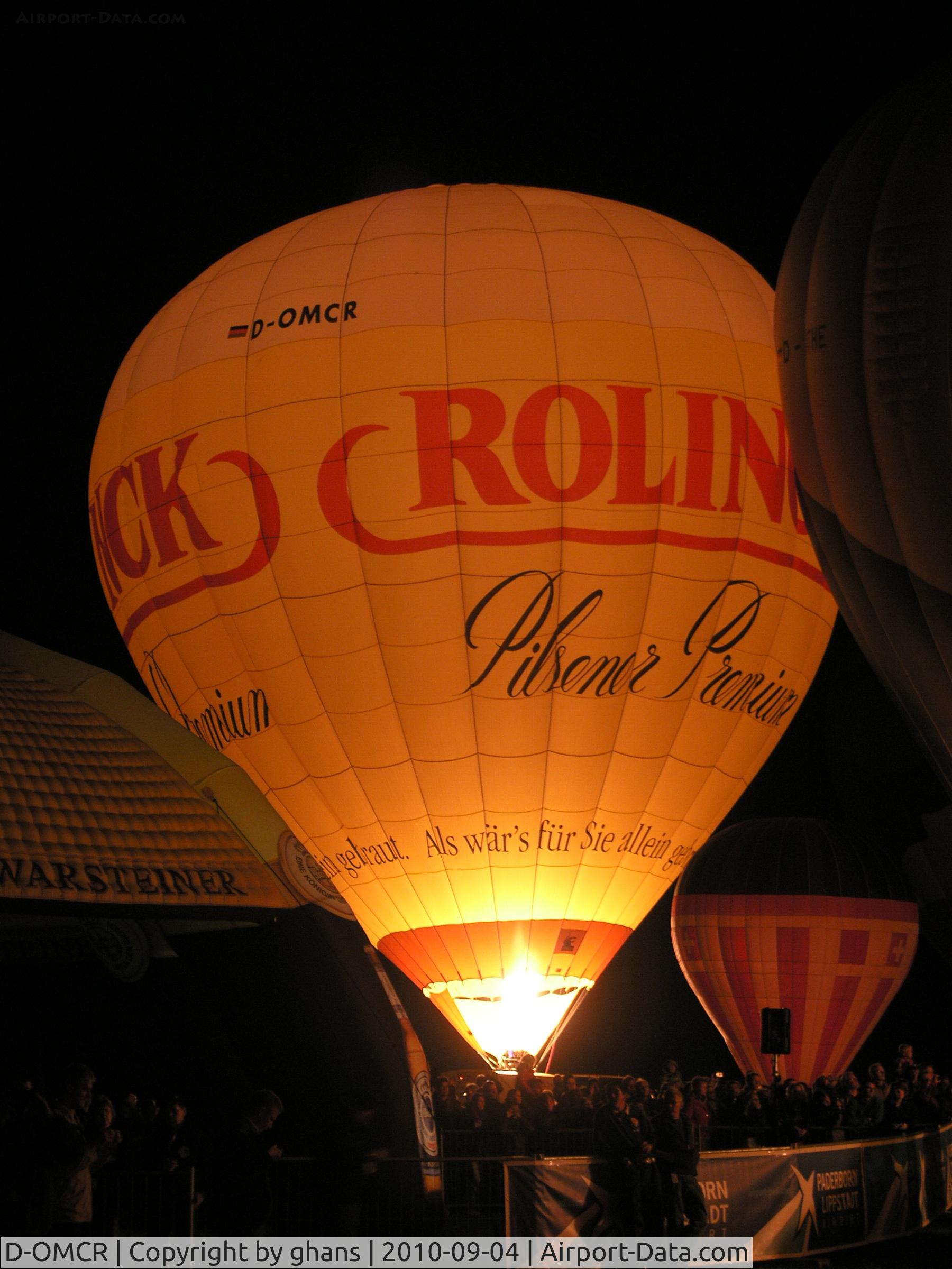 D-OMCR, 2002 Schroeder Fire Balloons G34/24 C/N 990, WIM 2010 nightglow