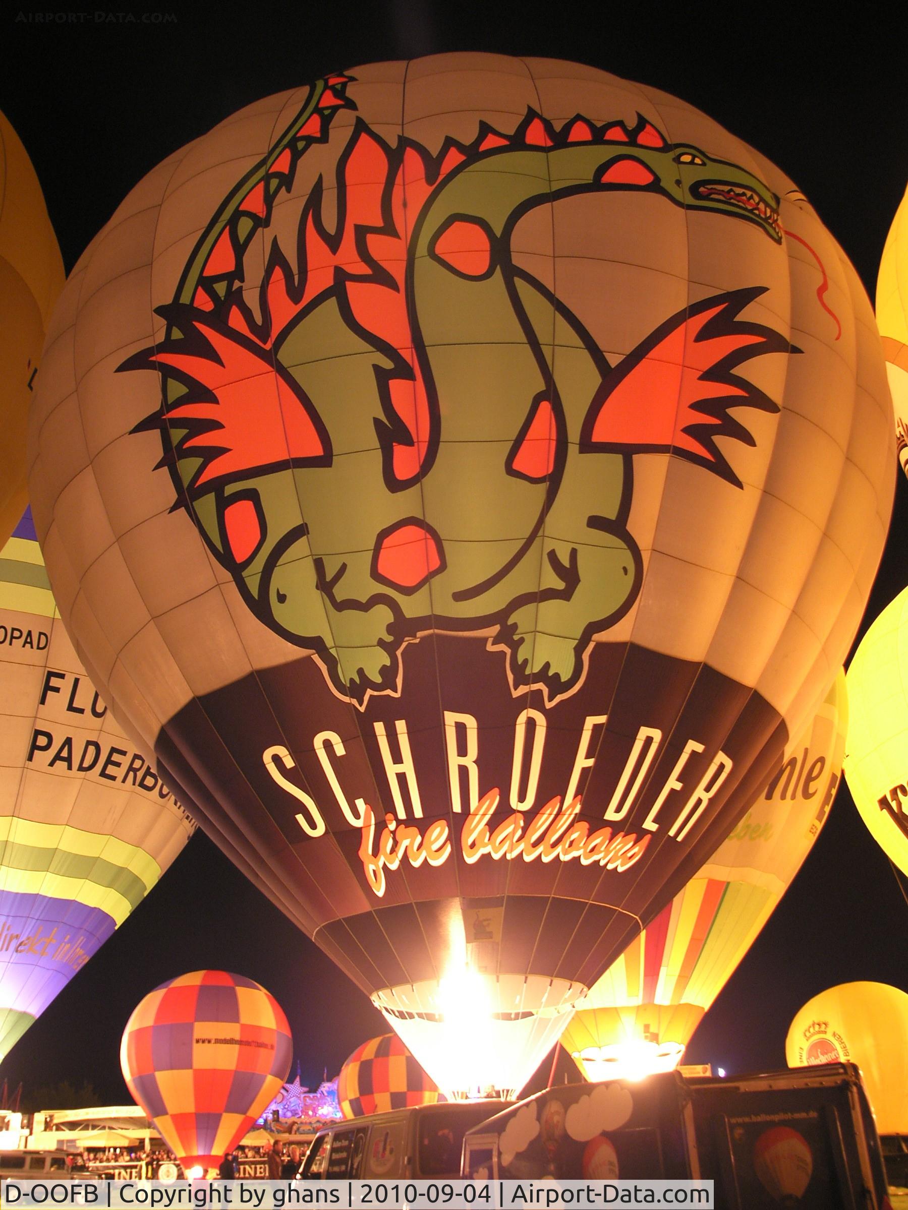 D-OOFB, 1998 Schroeder Fire Balloons G C/N 652, WIM 2010 nightglow