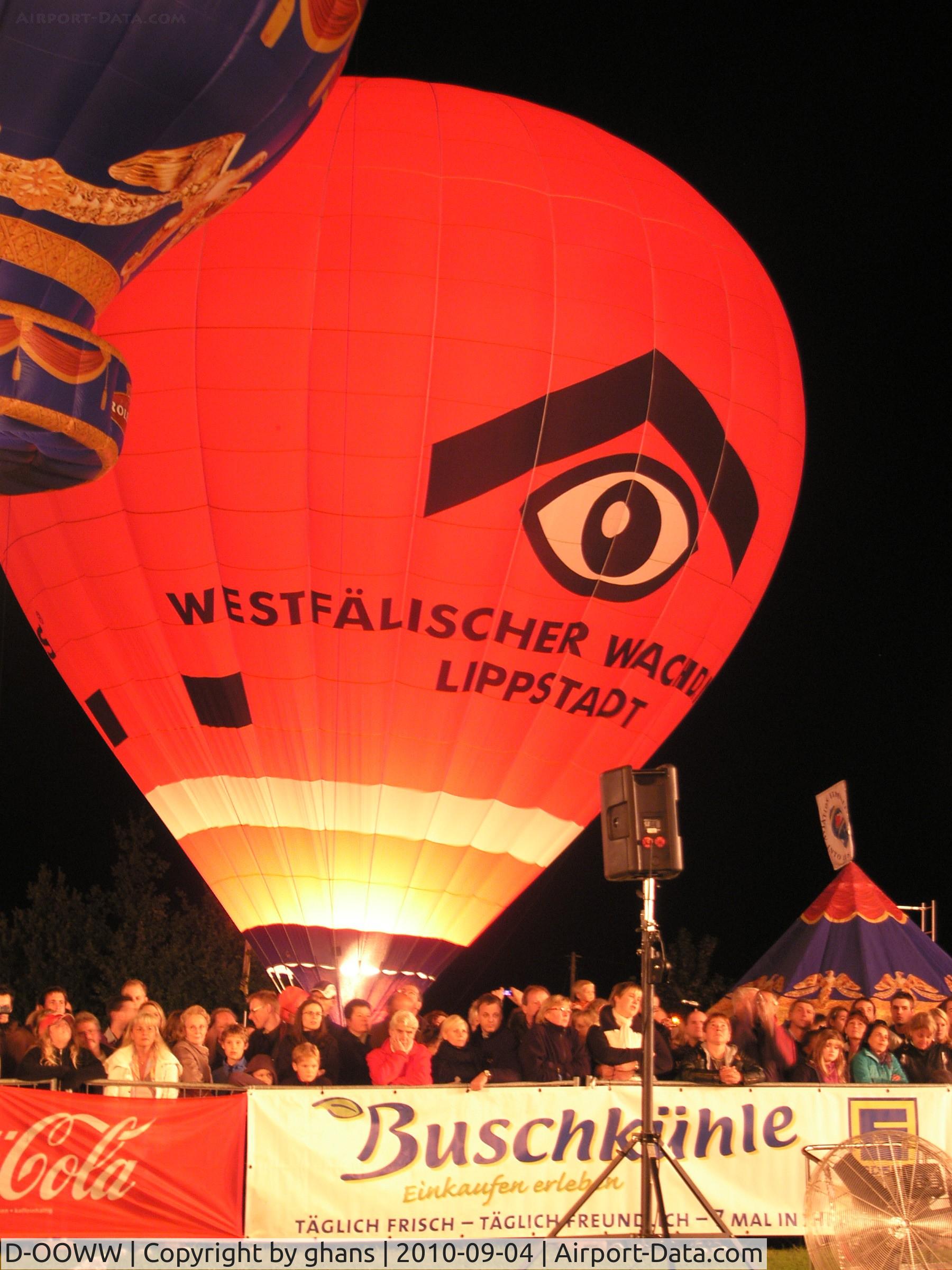D-OOWW, 2001 Lindstrand Balloons LBL 150A C/N 725, WIM 2010 nightglow
